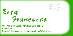 rita francsics business card